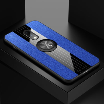 For OnePlus 6T XINLI Stitching Cloth Texture Shockproof TPU Protective Case with Ring Holder(Blue) by XINLI