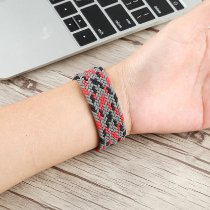 Plastic Buckle Mixed Color Nylon Braided Single Loop Watch Band For Apple Watch Series 9&8&7 41mm / SE 3&SE 2&6&SE&5&4 40mm / 3&2&1 38mm, Size:S(Camouflage Green) by bashfashion