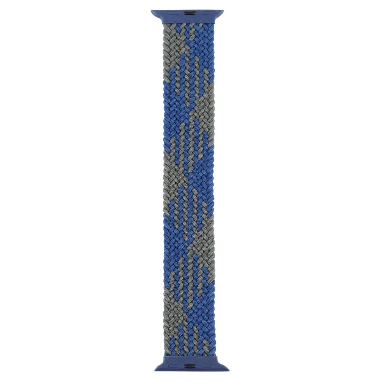 Plastic Buckle Mixed Color Nylon Braided Single Loop Watch Band For Apple Watch Series 9&8&7 41mm / SE 3&SE 2&6&SE&5&4 40mm / 3&2&1 38mm, Size:L(Checkered Blue Green) by bashfashion