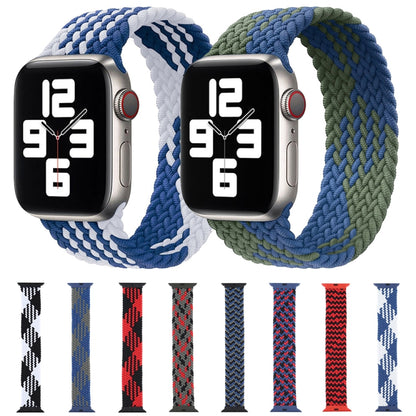 Plastic Buckle Mixed Color Nylon Braided Single Loop Watch Band For Apple Watch Series 9&8&7 41mm / SE 3&SE 2&6&SE&5&4 40mm / 3&2&1 38mm, Size:XL(Camouflage Green) by bashfashion
