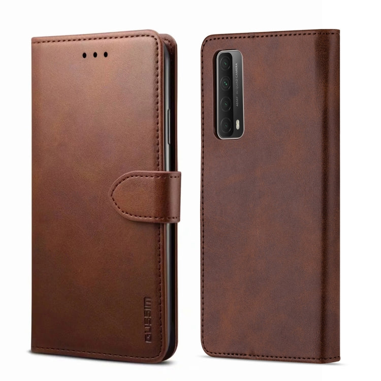 For Huawei P Smart 2021 GUSSIM GS-001 Business Style Horizontal Flip Skin Feel PU Leather Case with Holder & Card Slots & Wallet & Photo Frame(Brown) by GUSSIM
