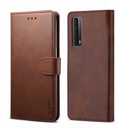 For Huawei P Smart 2021 GUSSIM GS-001 Business Style Horizontal Flip Skin Feel PU Leather Case with Holder & Card Slots & Wallet & Photo Frame(Brown) by GUSSIM