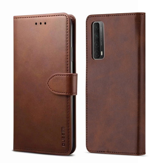 For Huawei P Smart 2021 GUSSIM GS-001 Business Style Horizontal Flip Skin Feel PU Leather Case with Holder & Card Slots & Wallet & Photo Frame(Brown) by GUSSIM