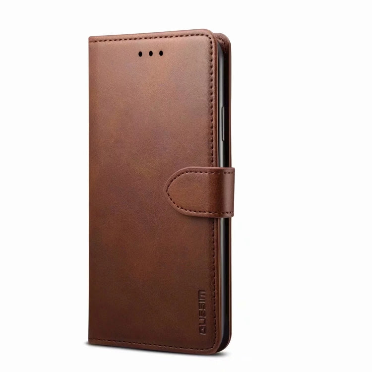 For Huawei P Smart 2021 GUSSIM GS-001 Business Style Horizontal Flip Skin Feel PU Leather Case with Holder & Card Slots & Wallet & Photo Frame(Brown) by GUSSIM