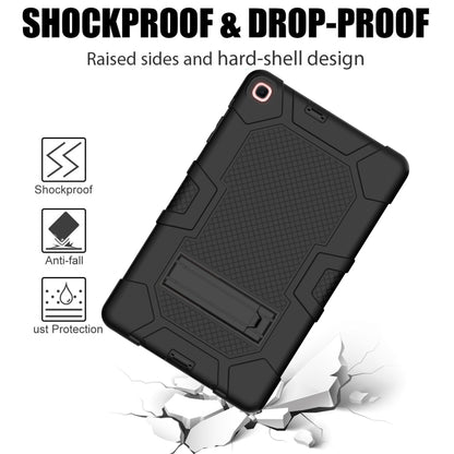 For Samsung Galaxy Tab A 10.1 (2019) / T510 Contrast Color Robot Shockproof Silicone + PC Protective Case with Holder(Black) by bashfashion
