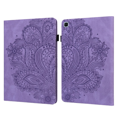 For Samsung Galaxy Tab S6 Lite P610 Peacock Embossed Pattern TPU + PU Horizontal Flip Leather Case with Holder & Card Slots & Wallet & Sleep / Wake-up Function(Purple) by bashfashion