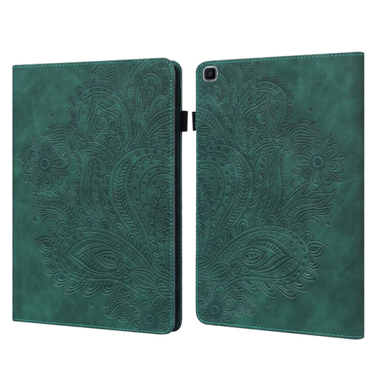 For Samsung Galaxy Tab A 8.0 (2019) T290 Peacock Embossed Pattern TPU + PU Horizontal Flip Leather Case with Holder & Card Slots & Wallet(Green) by bashfashion