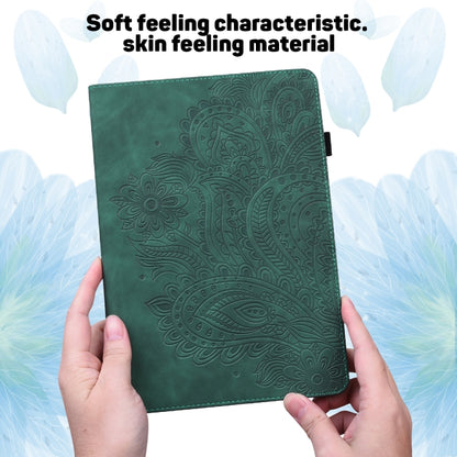 For Samsung Galaxy Tab A 8.0 (2019) T290 Peacock Embossed Pattern TPU + PU Horizontal Flip Leather Case with Holder & Card Slots & Wallet(Green) by bashfashion