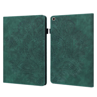 For Samsung Galaxy Tab A 10.1 (2019) T510 Peacock Embossed Pattern TPU + PU Horizontal Flip Leather Case with Holder & Card Slots & Wallet(Green) by bashfashion