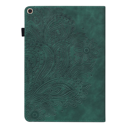 For Samsung Galaxy Tab A 10.1 (2019) T510 Peacock Embossed Pattern TPU + PU Horizontal Flip Leather Case with Holder & Card Slots & Wallet(Green) by bashfashion