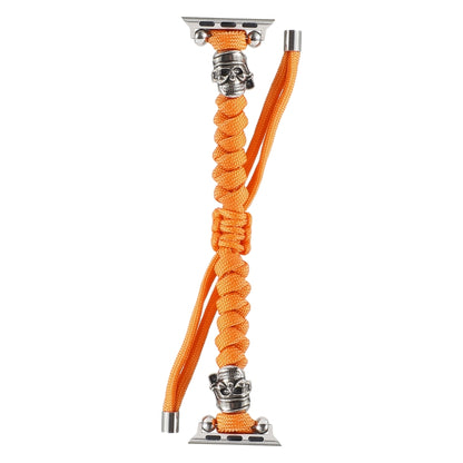 Skull Umbrella Cord Braided Watch Band For Apple Watch Ultra 49mm&Watch Ultra 2 49mm / Series 9&8&7 45mm / SE 3&SE 2&6&SE&5&4 44mm / 3&2&1 42mm(Orange) by bashfashion