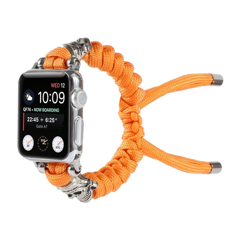 Skull Umbrella Cord Braided Watch Band For Apple Watch Ultra 49mm&Watch Ultra 2 49mm / Series 9&8&7 45mm / SE 3&SE 2&6&SE&5&4 44mm / 3&2&1 42mm(Orange) by bashfashion
