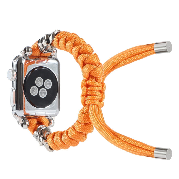 Skull Umbrella Cord Braided Watch Band For Apple Watch Ultra 49mm&Watch Ultra 2 49mm / Series 9&8&7 45mm / SE 3&SE 2&6&SE&5&4 44mm / 3&2&1 42mm(Orange) by bashfashion
