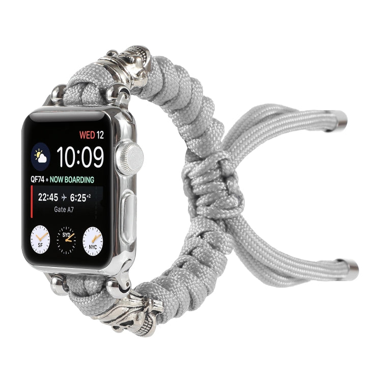 Skull Umbrella Cord Braided Watch Band For Apple Watch Ultra 49mm&Watch Ultra 2 49mm / Series 9&8&7 45mm / SE 3&SE 2&6&SE&5&4 44mm / 3&2&1 42mm(Grey) by bashfashion