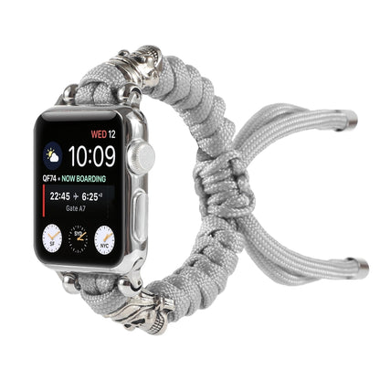 Skull Umbrella Cord Braided Watch Band For Apple Watch Ultra 49mm&Watch Ultra 2 49mm / Series 9&8&7 45mm / SE 3&SE 2&6&SE&5&4 44mm / 3&2&1 42mm(Grey) by bashfashion