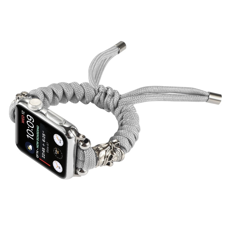 Skull Umbrella Cord Braided Watch Band For Apple Watch Ultra 49mm&Watch Ultra 2 49mm / Series 9&8&7 45mm / SE 3&SE 2&6&SE&5&4 44mm / 3&2&1 42mm(Grey) by bashfashion