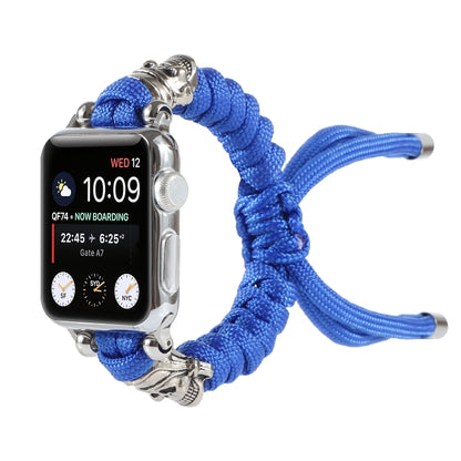 Skull Umbrella Cord Braided Watch Band For Apple Watch Ultra 49mm&Watch Ultra 2 49mm / Series 9&8&7 45mm / SE 3&SE 2&6&SE&5&4 44mm / 3&2&1 42mm(Blue) by bashfashion