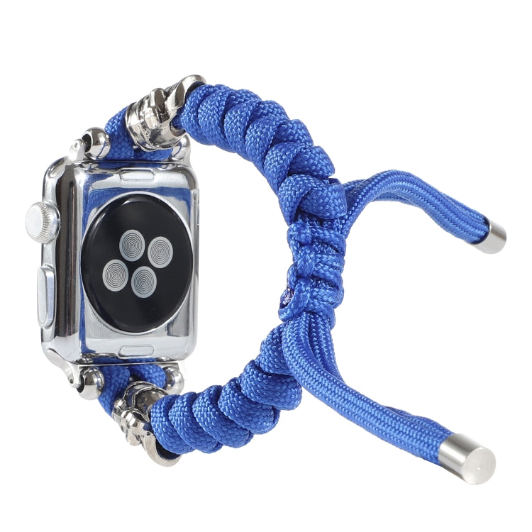 Skull Umbrella Cord Braided Watch Band For Apple Watch Ultra 49mm&Watch Ultra 2 49mm / Series 9&8&7 45mm / SE 3&SE 2&6&SE&5&4 44mm / 3&2&1 42mm(Blue) by bashfashion
