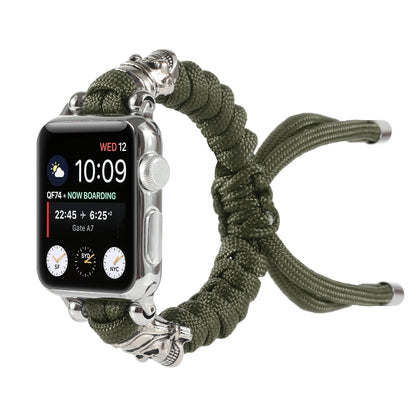 Skull Umbrella Cord Braided Watch Band For Apple Watch Ultra 49mm&Watch Ultra 2 49mm / Series 9&8&7 45mm / SE 3&SE 2&6&SE&5&4 44mm / 3&2&1 42mm(Dark Green) by bashfashion