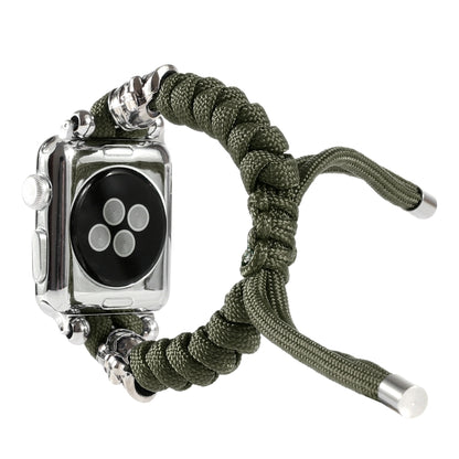Skull Umbrella Cord Braided Watch Band For Apple Watch Ultra 49mm&Watch Ultra 2 49mm / Series 9&8&7 45mm / SE 3&SE 2&6&SE&5&4 44mm / 3&2&1 42mm(Dark Green) by bashfashion