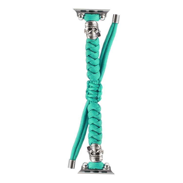 Skull Umbrella Cord Braided Watch Band For Apple Watch Ultra 49mm&Watch Ultra 2 49mm / Series 9&8&7 45mm / SE 3&SE 2&6&SE&5&4 44mm / 3&2&1 42mm(Mint Green) by bashfashion
