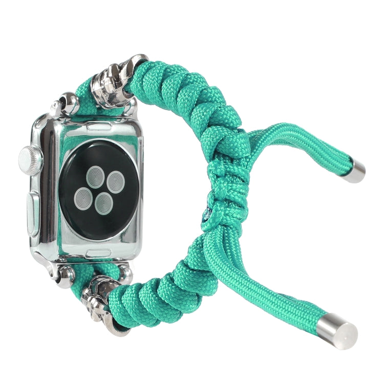 Skull Umbrella Cord Braided Watch Band For Apple Watch Ultra 49mm&Watch Ultra 2 49mm / Series 9&8&7 45mm / SE 3&SE 2&6&SE&5&4 44mm / 3&2&1 42mm(Mint Green) by bashfashion