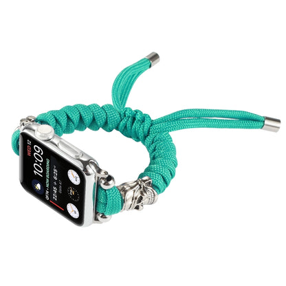 Skull Umbrella Cord Braided Watch Band For Apple Watch Ultra 49mm&Watch Ultra 2 49mm / Series 9&8&7 45mm / SE 3&SE 2&6&SE&5&4 44mm / 3&2&1 42mm(Mint Green) by bashfashion
