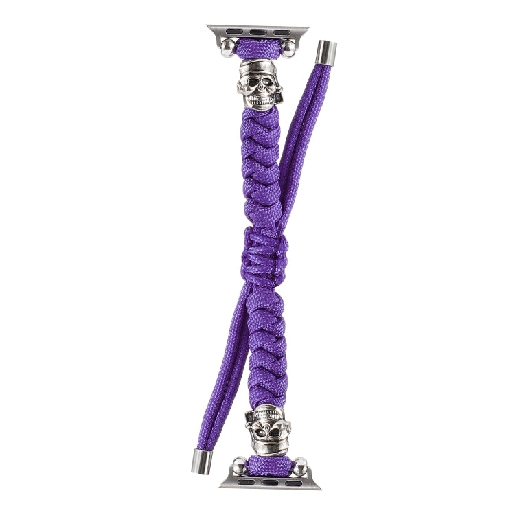 Skull Umbrella Cord Braided Watch Band For Apple Watch Ultra 49mm&Watch Ultra 2 49mm / Series 9&8&7 45mm / SE 3&SE 2&6&SE&5&4 44mm / 3&2&1 42mm(Purple) by bashfashion