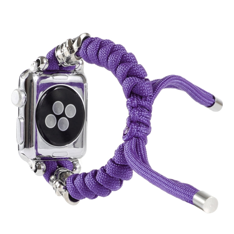 Skull Umbrella Cord Braided Watch Band For Apple Watch Ultra 49mm&Watch Ultra 2 49mm / Series 9&8&7 45mm / SE 3&SE 2&6&SE&5&4 44mm / 3&2&1 42mm(Purple) by bashfashion