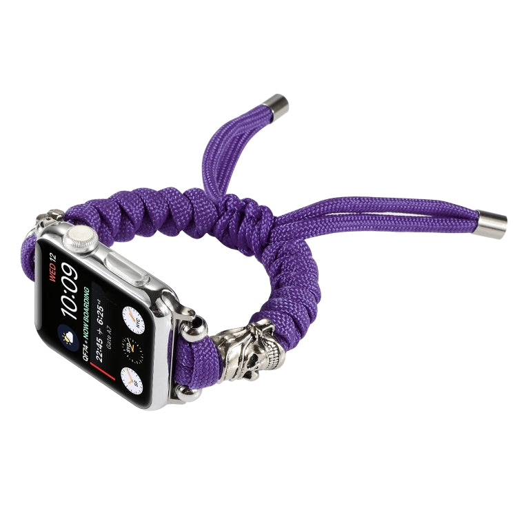 Skull Umbrella Cord Braided Watch Band For Apple Watch Ultra 49mm&Watch Ultra 2 49mm / Series 9&8&7 45mm / SE 3&SE 2&6&SE&5&4 44mm / 3&2&1 42mm(Purple) by bashfashion
