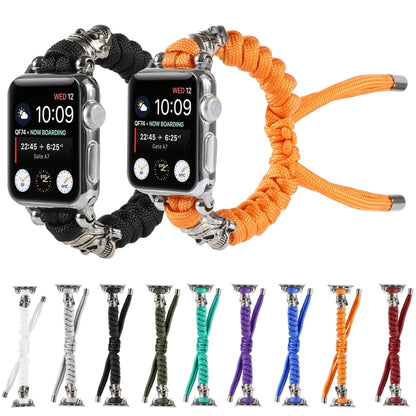 Skull Umbrella Cord Braided Watch Band For Apple Watch Ultra 49mm&Watch Ultra 2 49mm / Series 9&8&7 45mm / SE 3&SE 2&6&SE&5&4 44mm / 3&2&1 42mm(Grey) by bashfashion