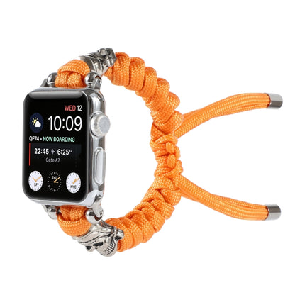 Skull Umbrella Cord Braided Watch Band For Apple Watch Series 9&8&7 41mm / SE 3&SE 2&6&SE&5&4 40mm / 3&2&1 38mm(Orange) by bashfashion