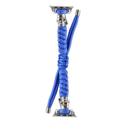 Skull Umbrella Cord Braided Watch Band For Apple Watch Series 9&8&7 41mm / SE 3&SE 2&6&SE&5&4 40mm / 3&2&1 38mm(Blue) by bashfashion