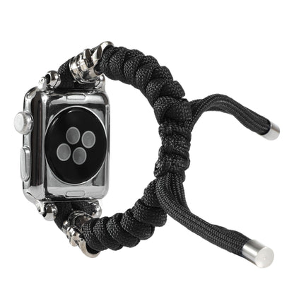 Skull Umbrella Cord Braided Watch Band For Apple Watch Series 9&8&7 41mm / SE 3&SE 2&6&SE&5&4 40mm / 3&2&1 38mm(Black) by bashfashion