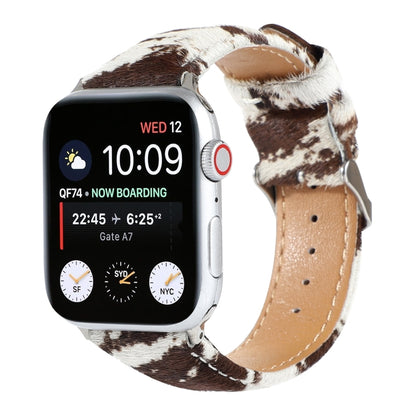 Horsehair Fluffy Leopard Print Leather Watch Band For Apple Watch Ultra 49mm&Watch Ultra 2 49mm / Series 9&8&7 45mm / SE 3&SE 2&6&SE&5&4 44mm / 3&2&1 42mm(1) by bashfashion