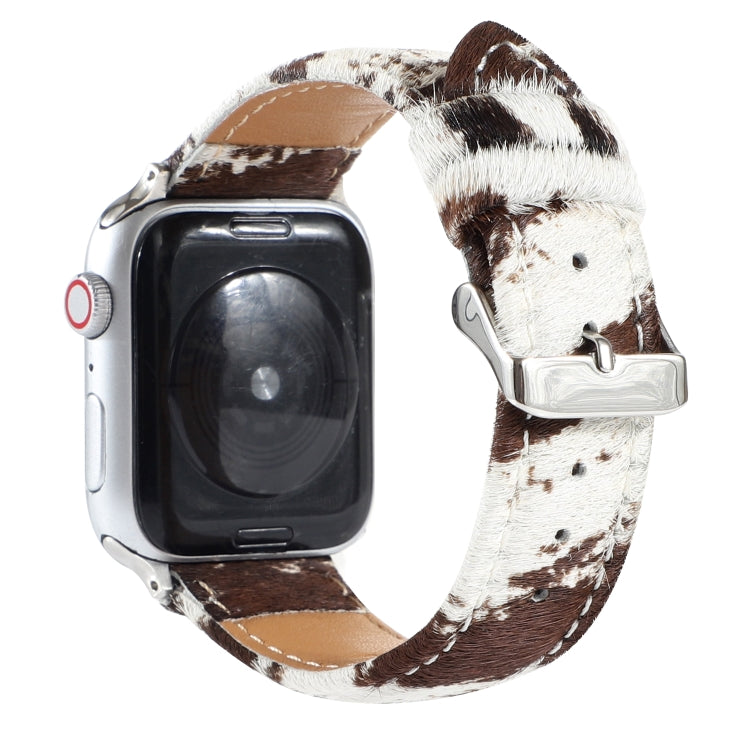 Horsehair Fluffy Leopard Print Leather Watch Band For Apple Watch Ultra 49mm&Watch Ultra 2 49mm / Series 9&8&7 45mm / SE 3&SE 2&6&SE&5&4 44mm / 3&2&1 42mm(1) by bashfashion