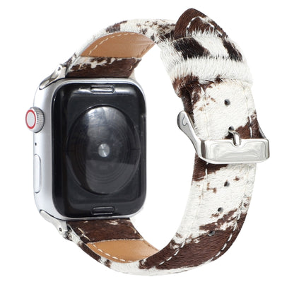 Horsehair Fluffy Leopard Print Leather Watch Band For Apple Watch Ultra 49mm&Watch Ultra 2 49mm / Series 9&8&7 45mm / SE 3&SE 2&6&SE&5&4 44mm / 3&2&1 42mm(1) by bashfashion