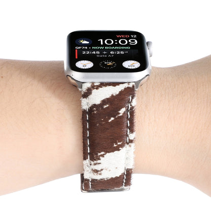 Horsehair Fluffy Leopard Print Leather Watch Band For Apple Watch Ultra 49mm&Watch Ultra 2 49mm / Series 9&8&7 45mm / SE 3&SE 2&6&SE&5&4 44mm / 3&2&1 42mm(1) by bashfashion