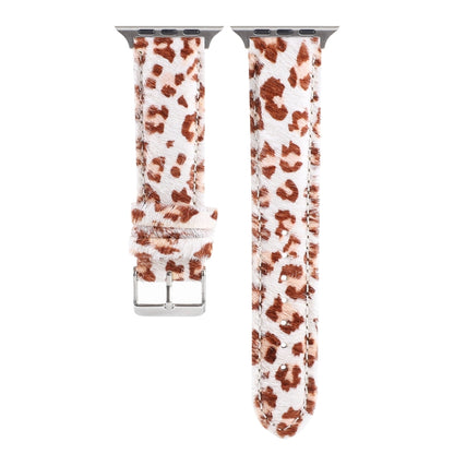 Horsehair Fluffy Leopard Print Leather Watch Band For Apple Watch Ultra 49mm&Watch Ultra 2 49mm / Series 9&8&7 45mm / SE 3&SE 2&6&SE&5&4 44mm / 3&2&1 42mm(2) by bashfashion