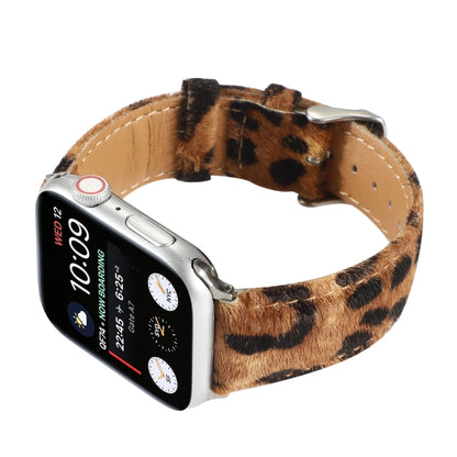 Horsehair Fluffy Leopard Print Leather Watch Band For Apple Watch Ultra 49mm&Watch Ultra 2 49mm / Series 9&8&7 45mm / SE 3&SE 2&6&SE&5&4 44mm / 3&2&1 42mm(3) by bashfashion