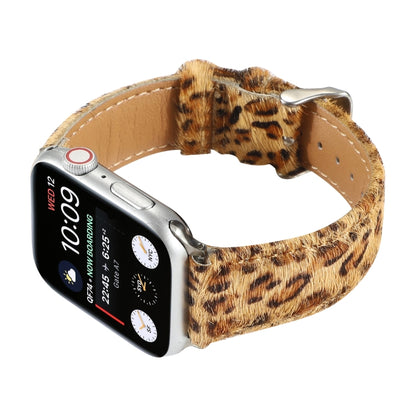 Horsehair Fluffy Leopard Print Leather Watch Band For Apple Watch Series 7 41mm / 6 & SE & 5 & 4 40mm / 3 & 2 & 1 38mm(5) by bashfashion