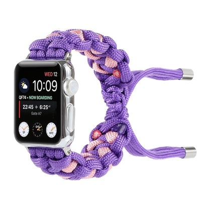 Braided Umbrella Cord Watch Band For Apple Watch Ultra 49mm&Watch Ultra 2 49mm / Series 9&8&7 45mm / SE 3&SE 2&6&SE&5&4 44mm / 3&2&1 42mm(Purple) by bashfashion
