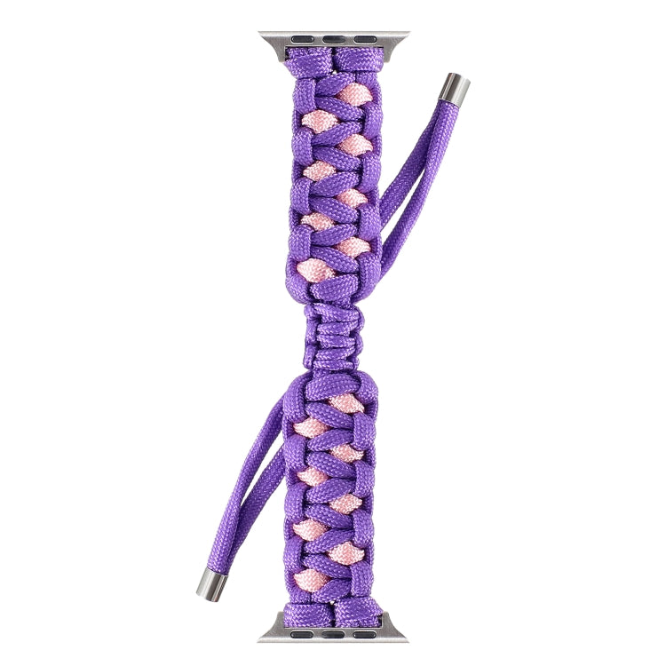 Braided Umbrella Cord Watch Band For Apple Watch Ultra 49mm&Watch Ultra 2 49mm / Series 9&8&7 45mm / SE 3&SE 2&6&SE&5&4 44mm / 3&2&1 42mm(Purple) by bashfashion
