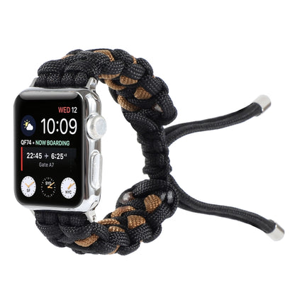 Braided Umbrella Cord Watch Band For Apple Watch Series 7 45mm / 6 & SE & 5 & 4 44mm / 3 & 2 & 1 42mm(Black) by bashfashion