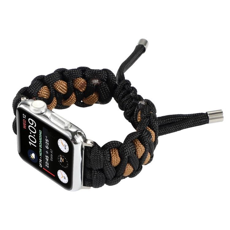 Braided Umbrella Cord Watch Band For Apple Watch Series 7 45mm / 6 & SE & 5 & 4 44mm / 3 & 2 & 1 42mm(Black) by bashfashion