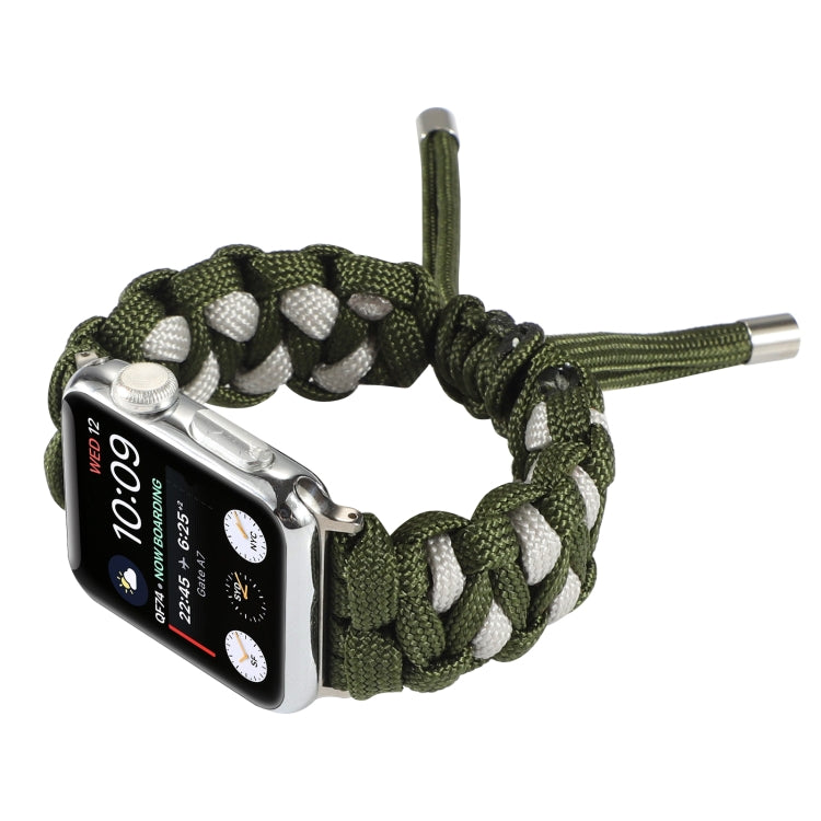 Braided Umbrella Cord Watch Band For Apple Watch Series 7 45mm / 6 & SE & 5 & 4 44mm / 3 & 2 & 1 42mm(Green) by bashfashion