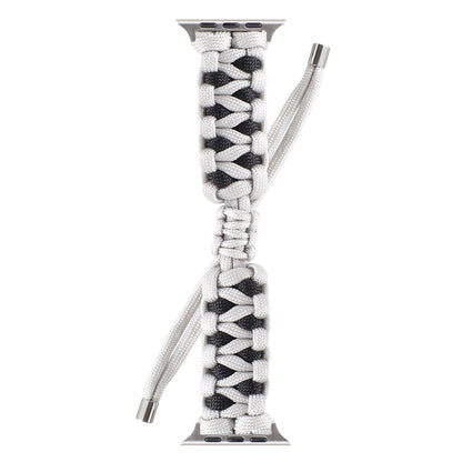 Braided Umbrella Cord Watch Band For Apple Watch Series 7 45mm / 6 & SE & 5 & 4 44mm / 3 & 2 & 1 42mm(Grey) by bashfashion