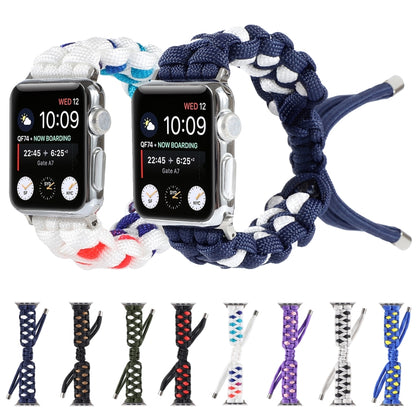 Braided Umbrella Cord Watch Band For Apple Watch Ultra 49mm&Watch Ultra 2 49mm / Series 9&8&7 45mm / SE 3&SE 2&6&SE&5&4 44mm / 3&2&1 42mm(Blue) by bashfashion