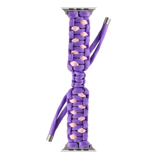 Braided Umbrella Cord Watch Band For Apple Watch Series 9&8&7 41mm / SE 3&SE 2&6&SE&5&4 40mm / 3&2&1 38mm(Purple) by bashfashion
