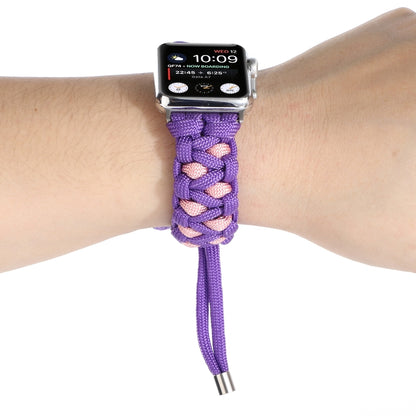 Braided Umbrella Cord Watch Band For Apple Watch Series 9&8&7 41mm / SE 3&SE 2&6&SE&5&4 40mm / 3&2&1 38mm(Purple) by bashfashion